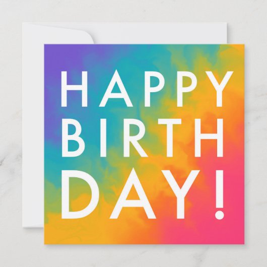 Happy Birthday Modern Paint Rainbow Simple Feestdagenkaart (Voorkant)
