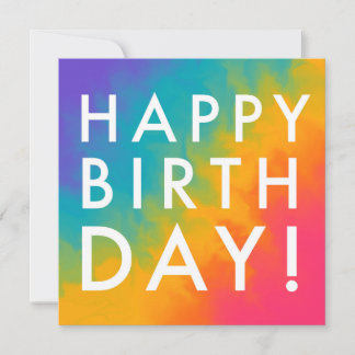 Happy Birthday Modern Paint Rainbow Simple Feestdagenkaart