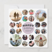 Happy Birthday Modern Pink 20 Photo Collage Kaart (Voorkant)