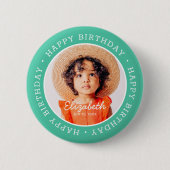 Happy Birthday Modern Preppy Custom Photo Ronde Button 5,7 Cm (Voorkant)