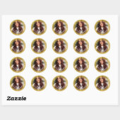 Happy Birthday Modern Simple Custom Photo Ronde Sticker (Vel)