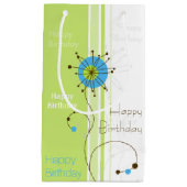 Happy Birthday Modern Simple Flower Green Klein Cadeauzakje (Voorkant)