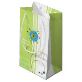 Happy Birthday Modern Simple Flower Green Klein Cadeauzakje (Voorkant Gekanteld)