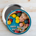 Happy Birthday Modern Simple Star Foto Ronde Button 4,0 Cm<br><div class="desc">Dit eenvoudige en moderne ontwerp is samengesteld uit serif typografie en voegt een douanefoto toe.</div>