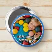 Happy Birthday Modern Simple Star Foto Ronde Button 4,0 Cm