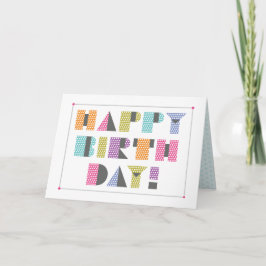 Happy Birthday Moderne brieven Kaart