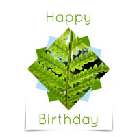 "Happy Birthday" Moderne Geometric Fern Kaart