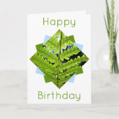 "Happy Birthday" Moderne Geometric Fern Kaart (Voorkant)