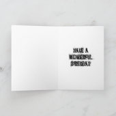 Happy Birthday Moderne kaart, Retro Punk Kaart (Binnen)