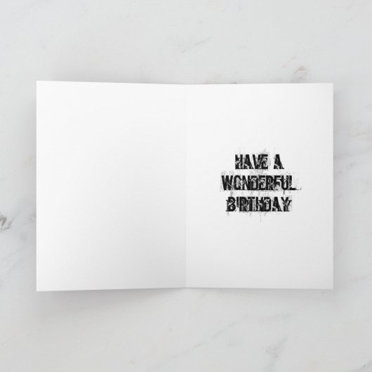 Happy Birthday Moderne kaart, Retro Punk Kaart (Binnen)