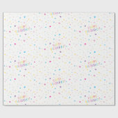HAPPY BIRTHDAY moderne leugenachtige glans Cadeaupapier (Vlak)