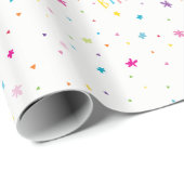 HAPPY BIRTHDAY moderne leugenachtige glans Cadeaupapier (Rol Hoek)