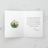 Happy Birthday Moeder Bloemen Waterverf Custom Kaart (Binnen)