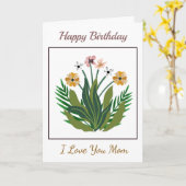 Happy Birthday Moeder Bloemen Waterverf Custom Kaart (Gele Bloem)