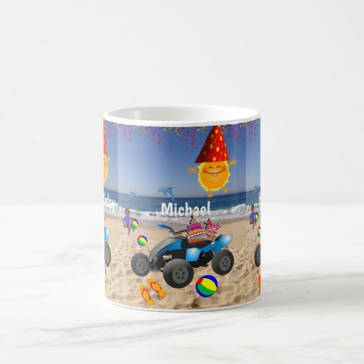 Happy Birthday Mok African Boy Beach Sand (Center)