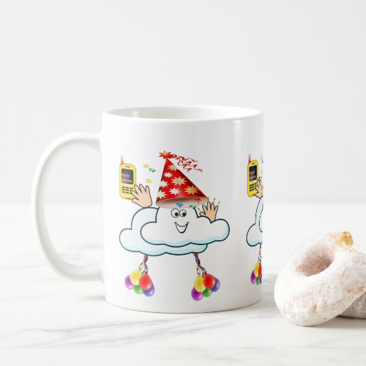 Happy Birthday Mok IPhone Tekst Cloud (Met donut)