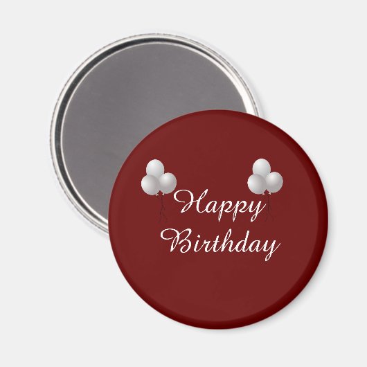 Happy Birthday Mok met ballonnen Magneet (Voorkant / Achterkant)