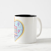 Happy Birthday Mok met taart & kaars ontwerp (Voorkant rechts)