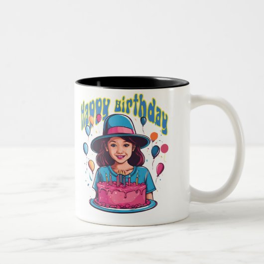 Happy Birthday Mok ontwerp voor meisjes (Rechts)