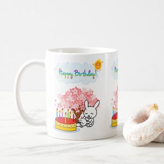 Happy Birthday Mok Rabbit Cake Sun (Met donut)
