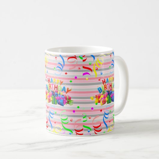 Happy Birthday Mok Stripe (Voorkant rechts)