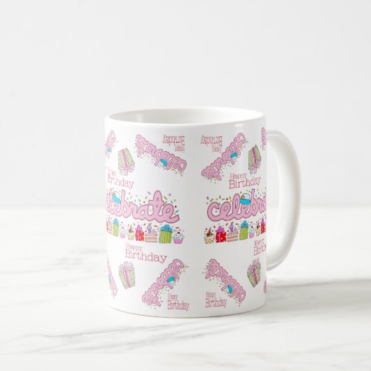 Happy Birthday Mok Vieren Roze (Voorkant rechts)