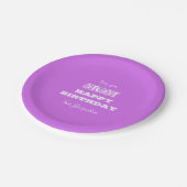 Happy Birthday Mom Chic Script Elegant Violet Papieren Bordje (Gekanteld)