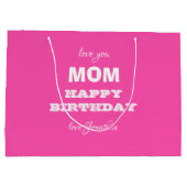 Happy Birthday MOM Elegant Script Naam Modern Groot Cadeauzakje (Achterkant)