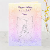 Happy Birthday Mom Fairy ontwerp Kaart (Gele Bloem)