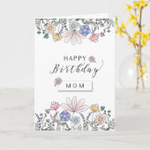 Happy Birthday MOM met Waterverf Flowers Kaart (Gele Bloem)