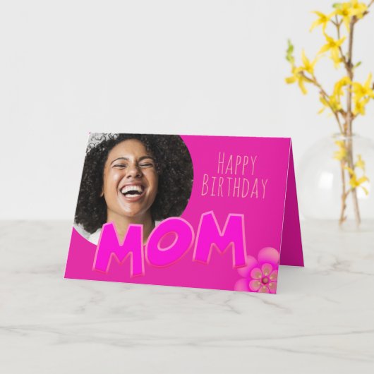 Happy Birthday Mom Nieuwigheidstekst - Aangepaste  Kaart (Gele Bloem)