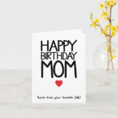 Happy Birthday Mom Note Kaart - Funny Birthday Kaa (Gele Bloem)