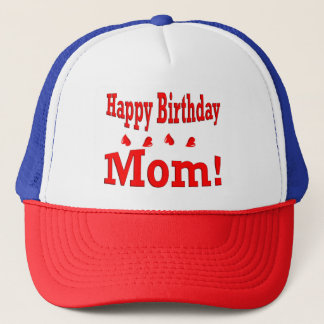 Happy Birthday Mom pet rood, wit en blauw