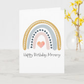 Happy Birthday Mommy Watercolor Boho Rainbow Kaart (Gele Bloem)