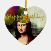 Happy Birthday Mona Lisa Keramisch Ornament (Voorkant)