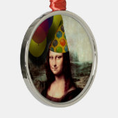 Happy Birthday Mona Lisa Metalen Ornament (Rechts)