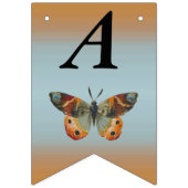 Happy Birthday Monarch Butterfly Blues Sinaasappel Vlaggetjes (Tweede vlag)