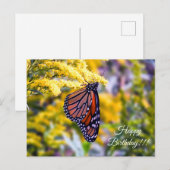 Happy Birthday Monarch Butterfly Briefkaart (Voorkant / Achterkant)