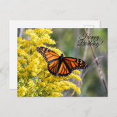 Happy Birthday Monarch Butterfly Briefkaart (Voorkant / Achterkant)