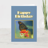 Happy Birthday Monarch Butterfly Kaart (Voorkant)
