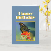 Happy Birthday Monarch Butterfly Kaart (Gele Bloem)