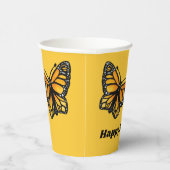 Happy Birthday Monarch Butterfly Waterverf Papieren Bekers (Rechts)