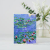 Happy Birthday: Monet's Water Lilies Briefkaart (Staand voorkant)