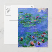 Happy Birthday: Monet's Water Lilies Briefkaart (Voorkant / Achterkant)