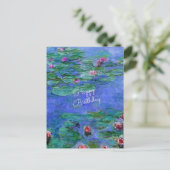 Happy Birthday: Monet's Water Lilies Briefkaart (Staand voorkant)