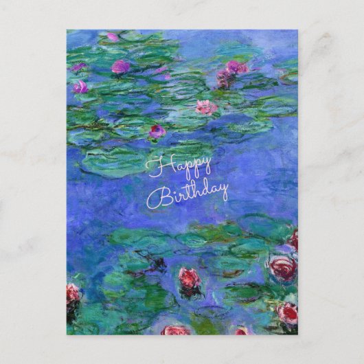 Happy Birthday: Monet's Water Lilies Briefkaart (Voorkant)