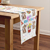 Happy Birthday Monkey Cupcake Table Runner Korte Tafelloper (Voorbeeld)