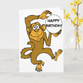 HAPPY BIRTHDAY MONKEY KAART (Gele Bloem)
