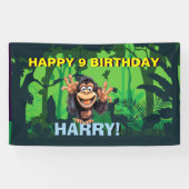 HAPPY BIRTHDAY MONKEY KINDER Banner (Horizontaal)