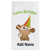 Happy Birthday Monkey Klein Cadeauzakje (Achterkant)